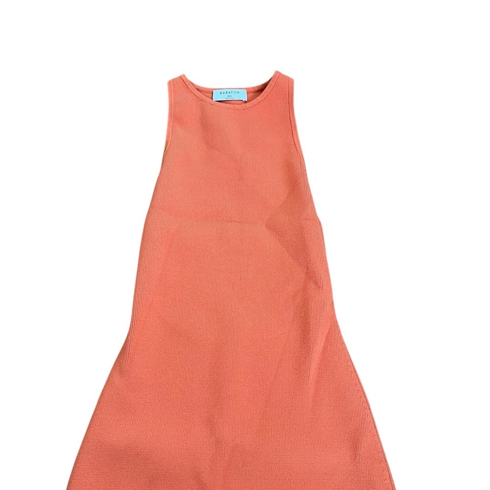 Babaton Aritzia Vibrant Orange Open Racerback Fitted Bodycon Ribbed Midi Dress - Picture 6 of 10